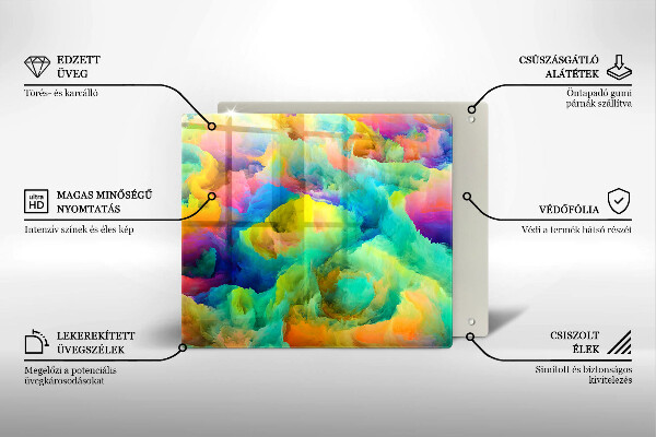 Skärbräda av glas Färgglad abstraktion