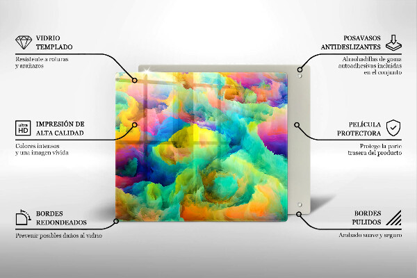 Skärbräda av glas Färgglad abstraktion