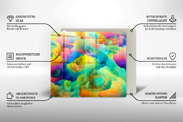 Skärbräda av glas Färgglad abstraktion