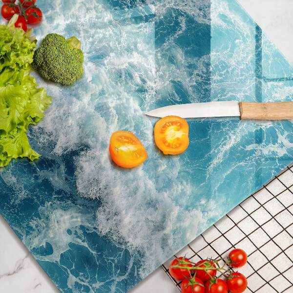 Skärbräda av glas Vatten havsvågor