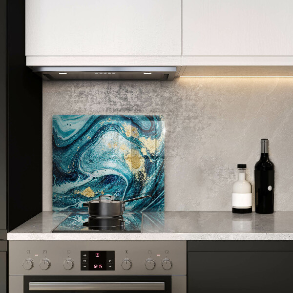 Skärbräda av glas Blått abstrakt guld