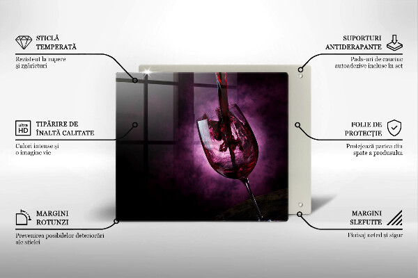 Skärbräda av glas Ett glas vin