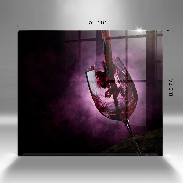 Skärbräda av glas Ett glas vin