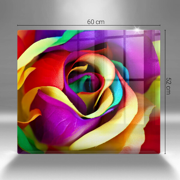 Skärbräda av glas Färgglada rosenblad
