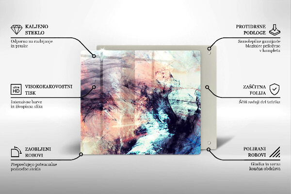 Skärbräda av glas Målad abstraktion