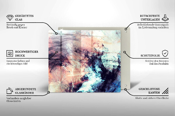 Skärbräda av glas Målad abstraktion