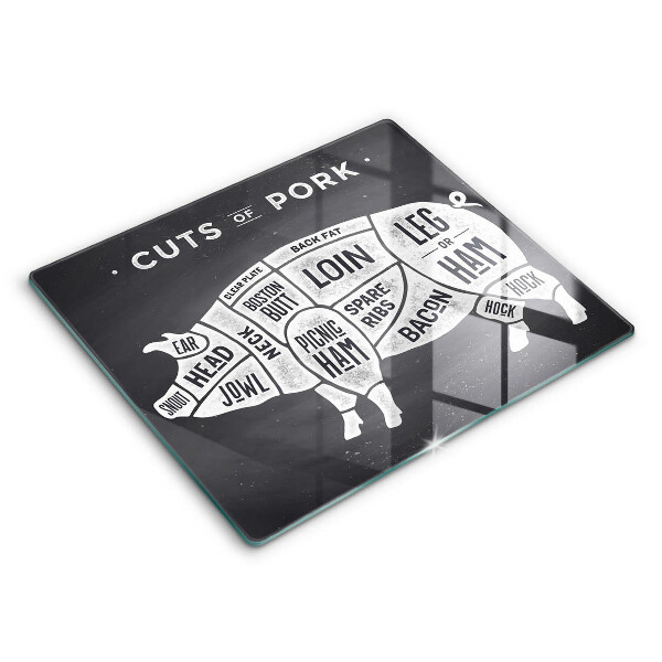 Skärbräda av glas Fläskkött