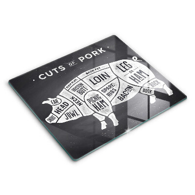 Skärbräda av glas Fläskkött