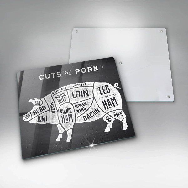 Skärbräda av glas Fläskkött