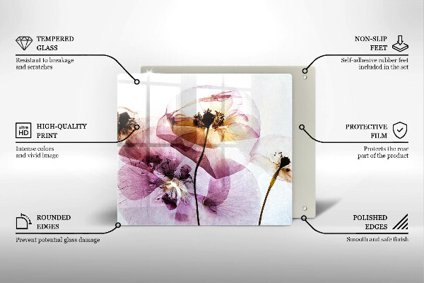 Skärbräda av glas Fina blommor