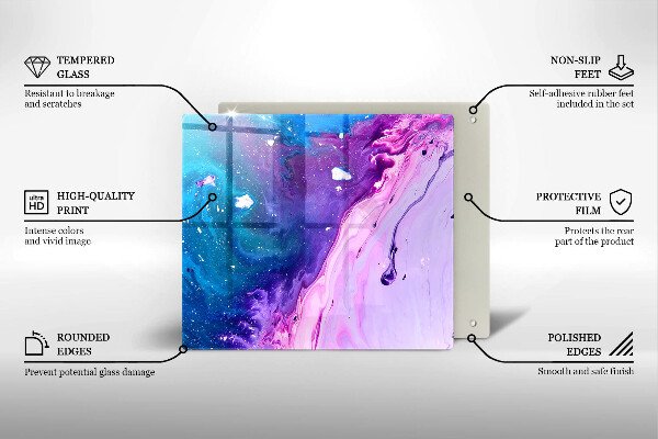 Skärbräda av glas Abstraktion bläck