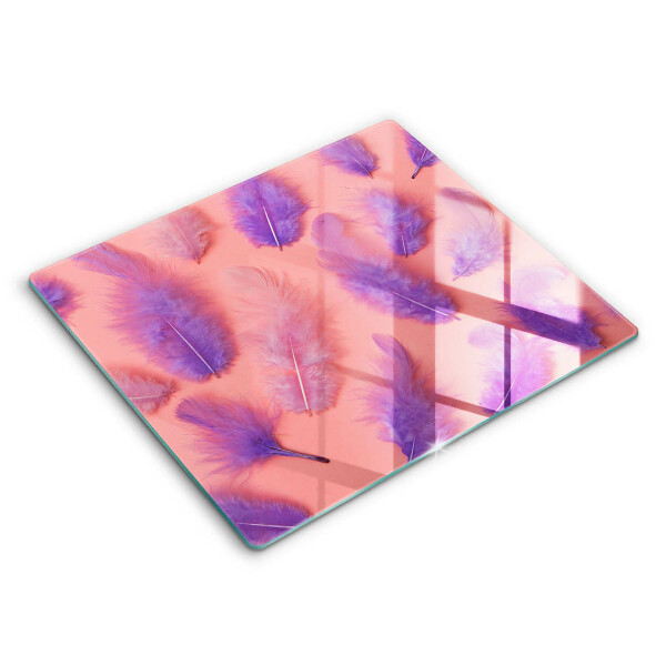 Skärbräda av glas Fluffiga fjädrar