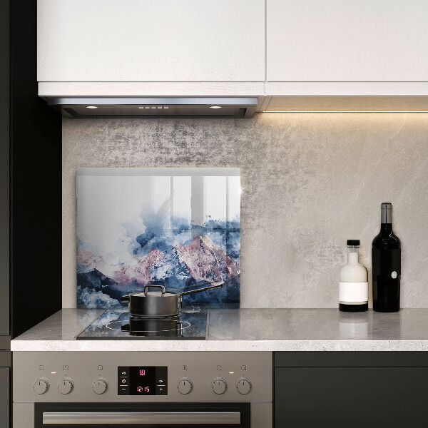 Skärbräda av glas Abstrakt målade berg