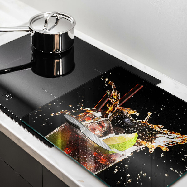 Skärbräda av glas Drick med is