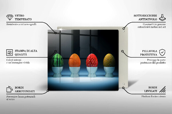 Skärbräda av glas Abstrakt fruktägg