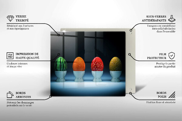 Skärbräda av glas Abstrakt fruktägg