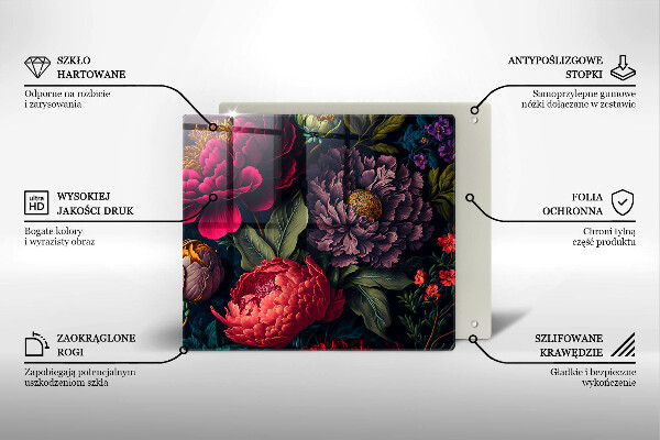 Skärbräda av glas Vackra blommor