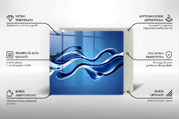 Skärbräda av glas Vätskeabstraktion