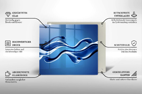 Skärbräda av glas Vätskeabstraktion