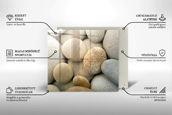 Skärbräda av glas Ovalt stenmönster