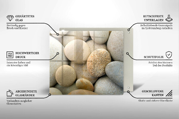 Skärbräda av glas Ovalt stenmönster