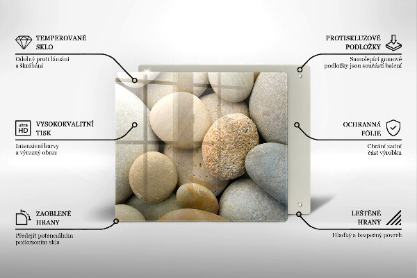 Skärbräda av glas Ovalt stenmönster