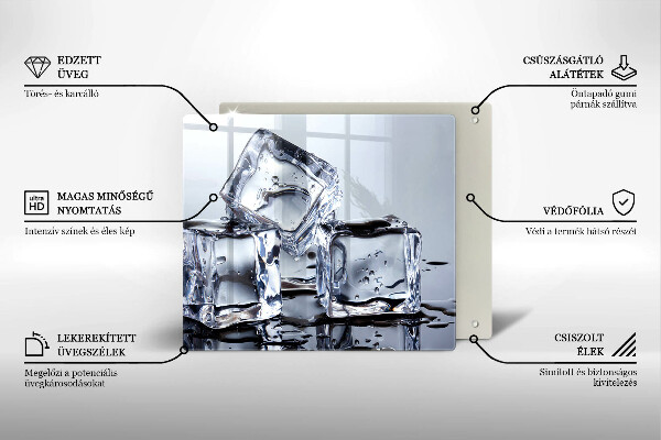 Skärbräda av glas Isbitar