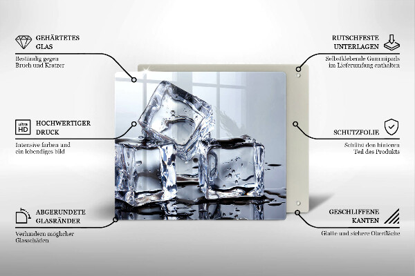 Skärbräda av glas Isbitar