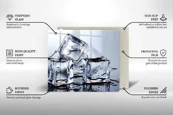 Skärbräda av glas Isbitar