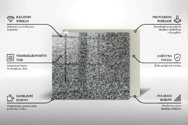 Skärbräda av glas Sten textur