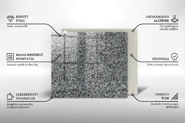 Skärbräda av glas Sten textur