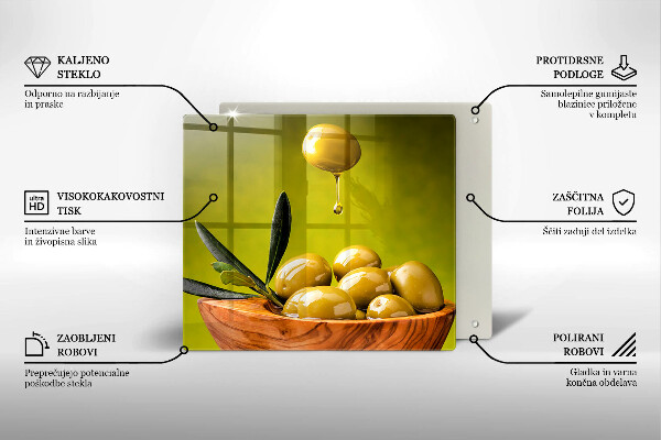 Skärbräda av glas Smakfulla oliver