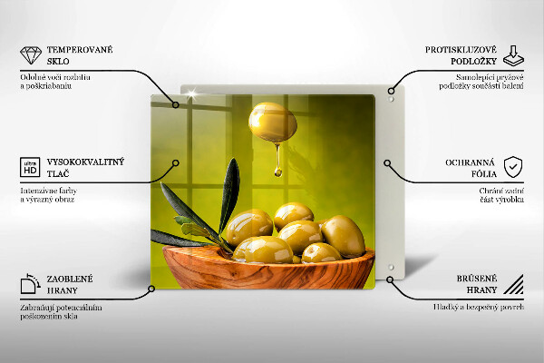 Skärbräda av glas Smakfulla oliver