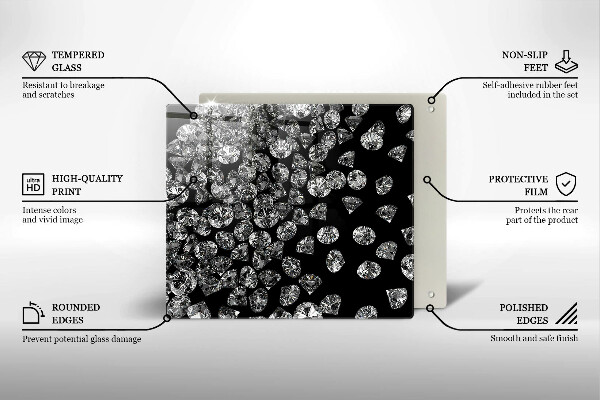 Skärbräda av glas Briljanta diamanter