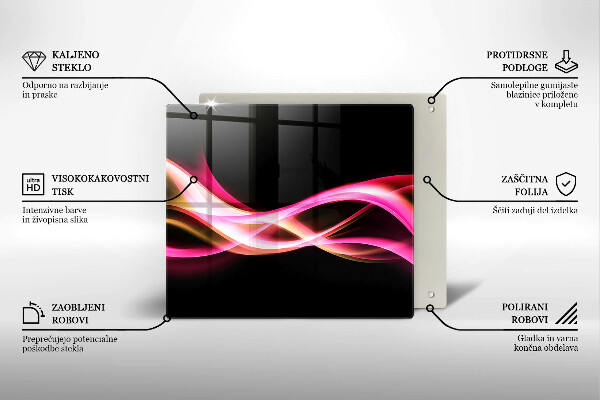 Skärbräda av glas Abstrakt neon rök