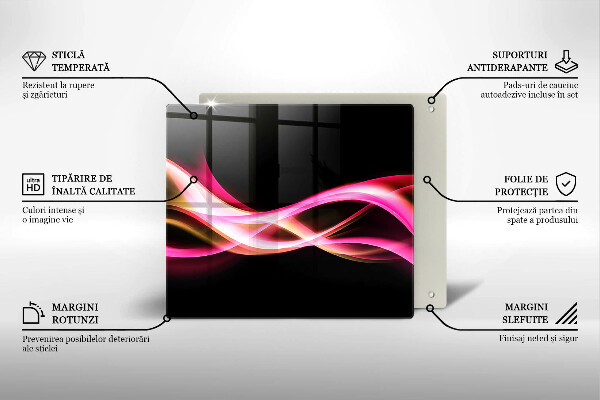 Skärbräda av glas Abstrakt neon rök