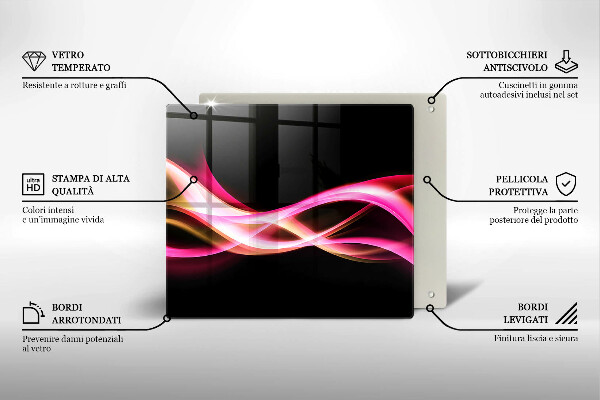 Skärbräda av glas Abstrakt neon rök