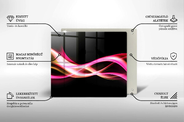 Skärbräda av glas Abstrakt neon rök