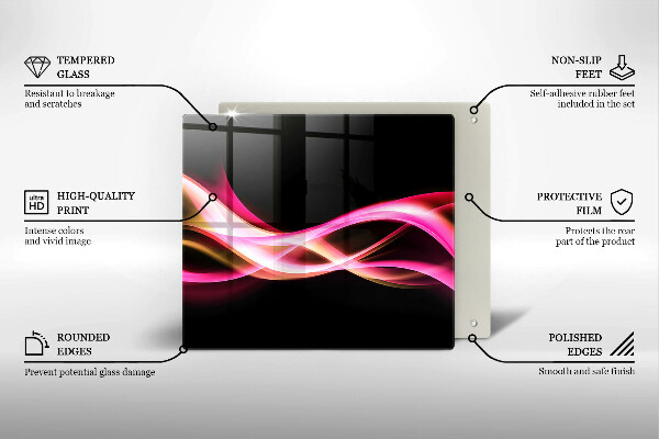 Skärbräda av glas Abstrakt neon rök