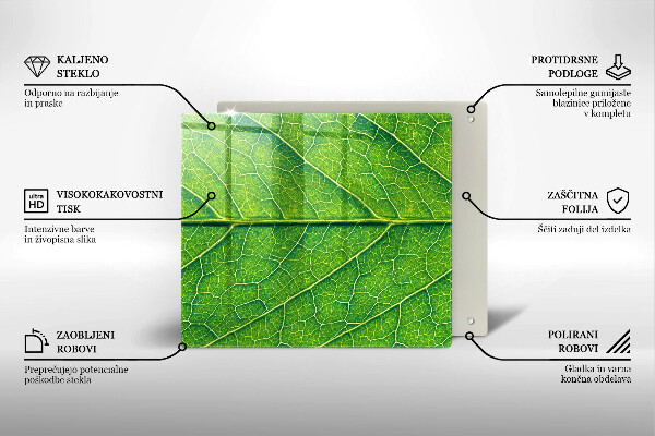 Skärbräda av glas Blad vener natur