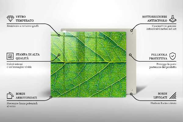 Skärbräda av glas Blad vener natur