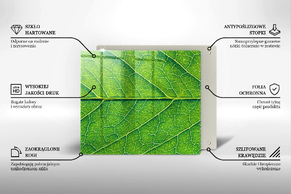 Skärbräda av glas Blad vener natur
