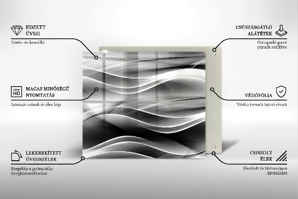 Skärbräda av glas Abstrakta röklinjer