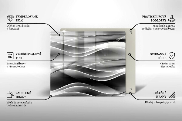 Skärbräda av glas Abstrakta röklinjer