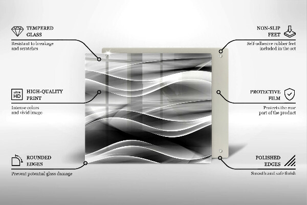 Skärbräda av glas Abstrakta röklinjer