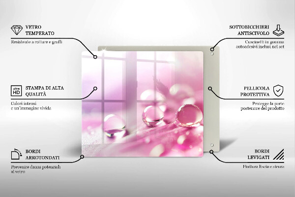 Skärbräda av glas Dagg blomblad