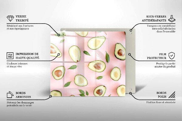 Skärbräda av glas Avokado mönster