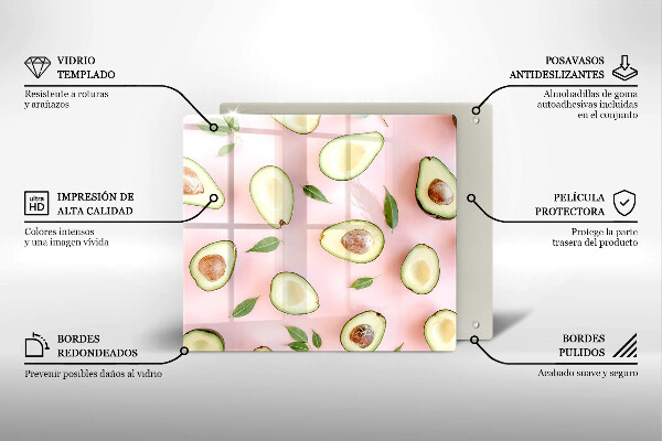 Skärbräda av glas Avokado mönster