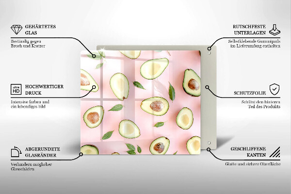 Skärbräda av glas Avokado mönster