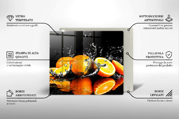 Skärbräda av glas Saftig orange frukt